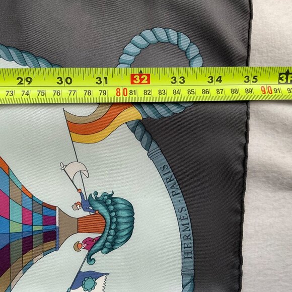 NWOT no box Hermes grey bright multicolor balloons square silk scarf 89 by 88 cm - Picture 2 of 5